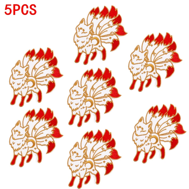 Parches termoadhesivos bordados kawaii gato floral, cereza y koi - imagen 4