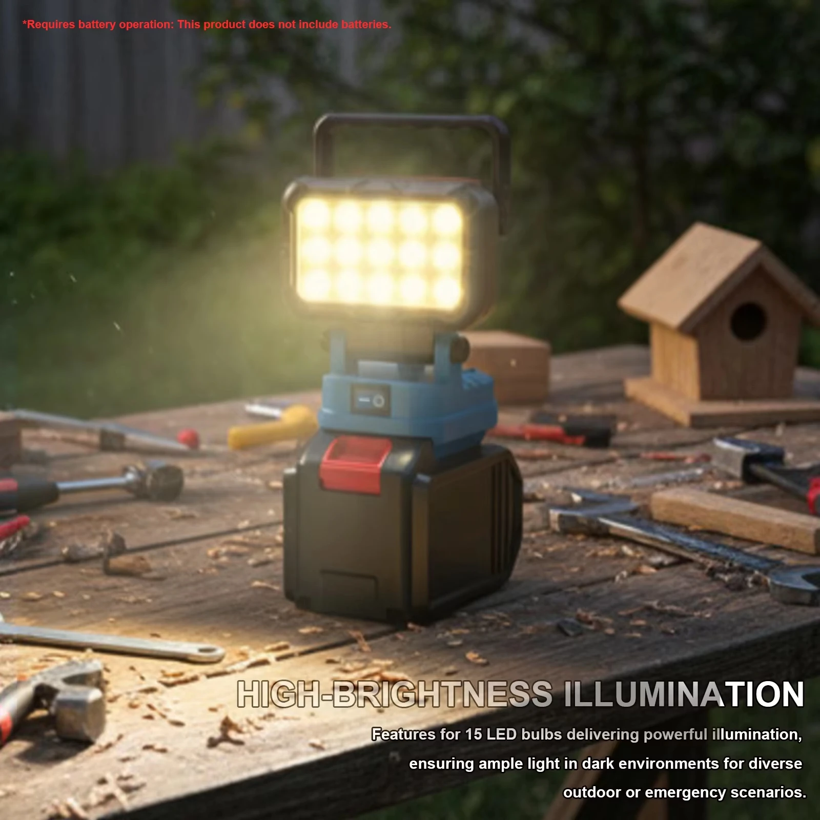 Lámpara LED portátil para exteriores con USB Dewalt/Makita/Milwaukee - imagen 5