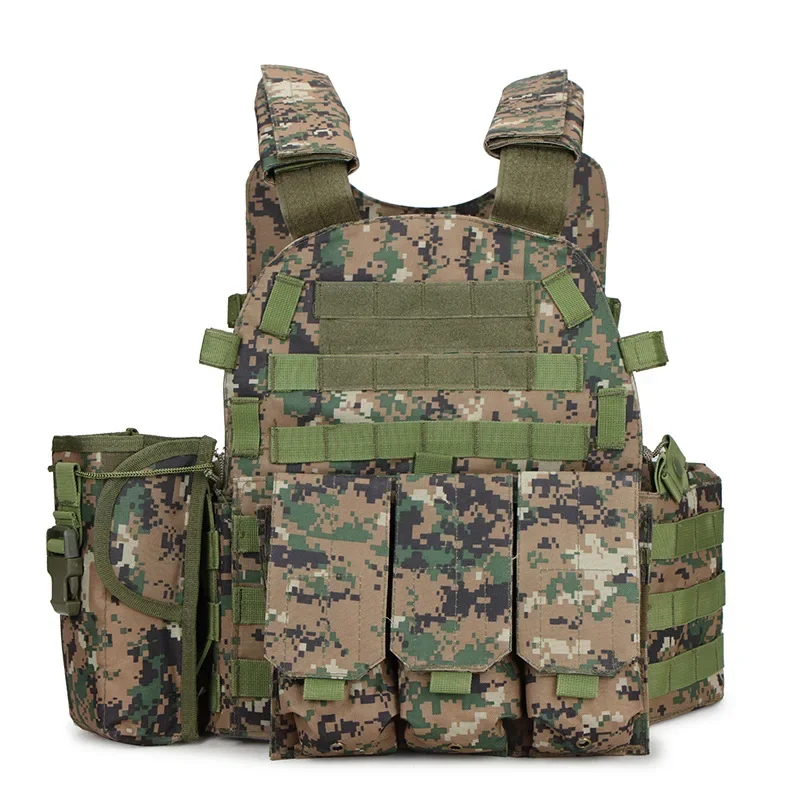 Chaleco táctico MOLLE camuflaje Airsoft, caza y combate aire libre - imagen 4