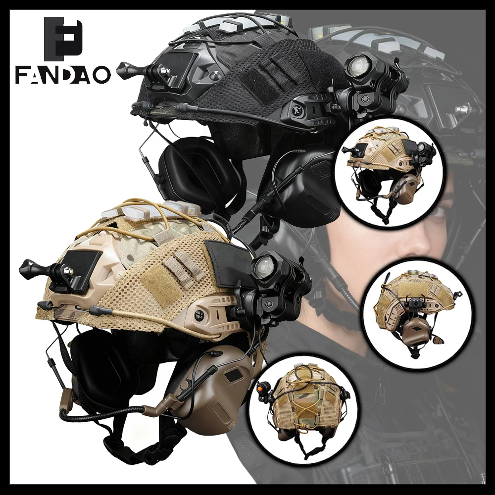 Casco táctico airsoft con luces de señal, linterna y comunicaciones - imagen 2
