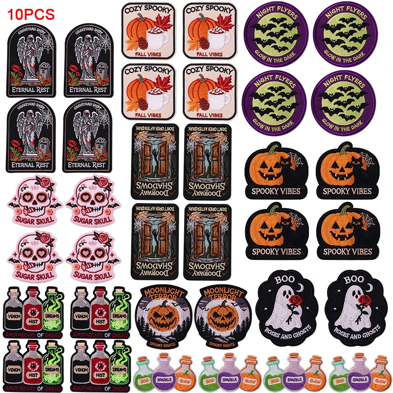 Parche bordado gótico de Halloween para planchar en ropa y accesorios - imagen 3