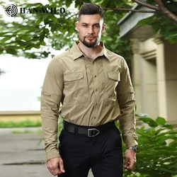 HAN WILD Camisa Táctica de Secado Rápido Manga Larga para Hombre