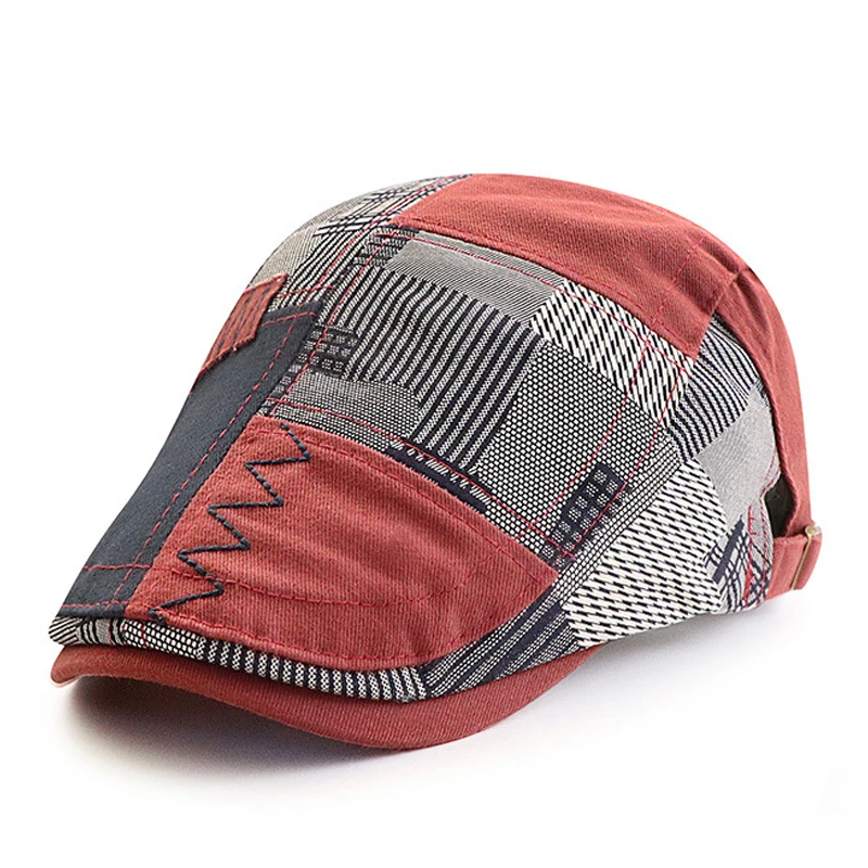 Gorra retro estilo Gatsby con visera y espiga a cuadros - imagen 2