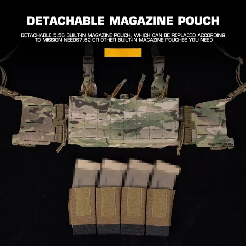 Chaleco Táctico MOLLE con Portacargadores Cuádruple 5.56/7.62 - imagen 2