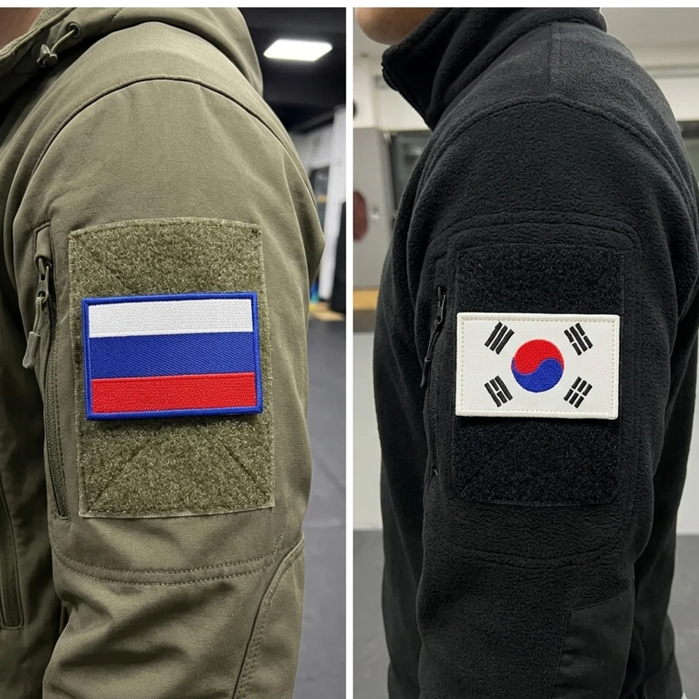 Parche bordado banderas USA Reino Unido con velcro táctico - imagen 4