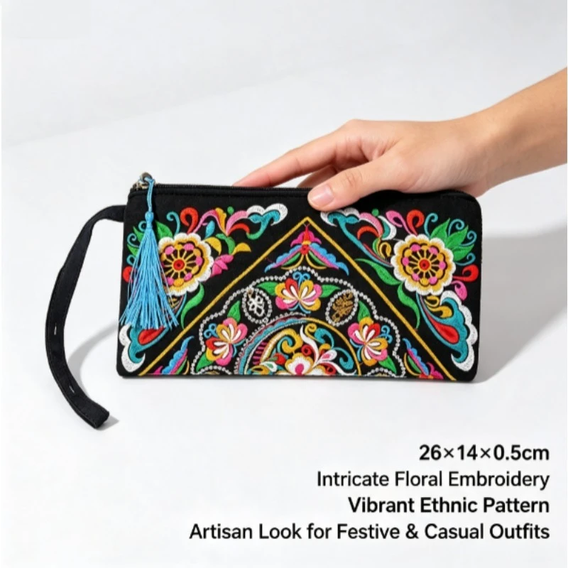 Cartera tipo clutch para teléfono y monedas