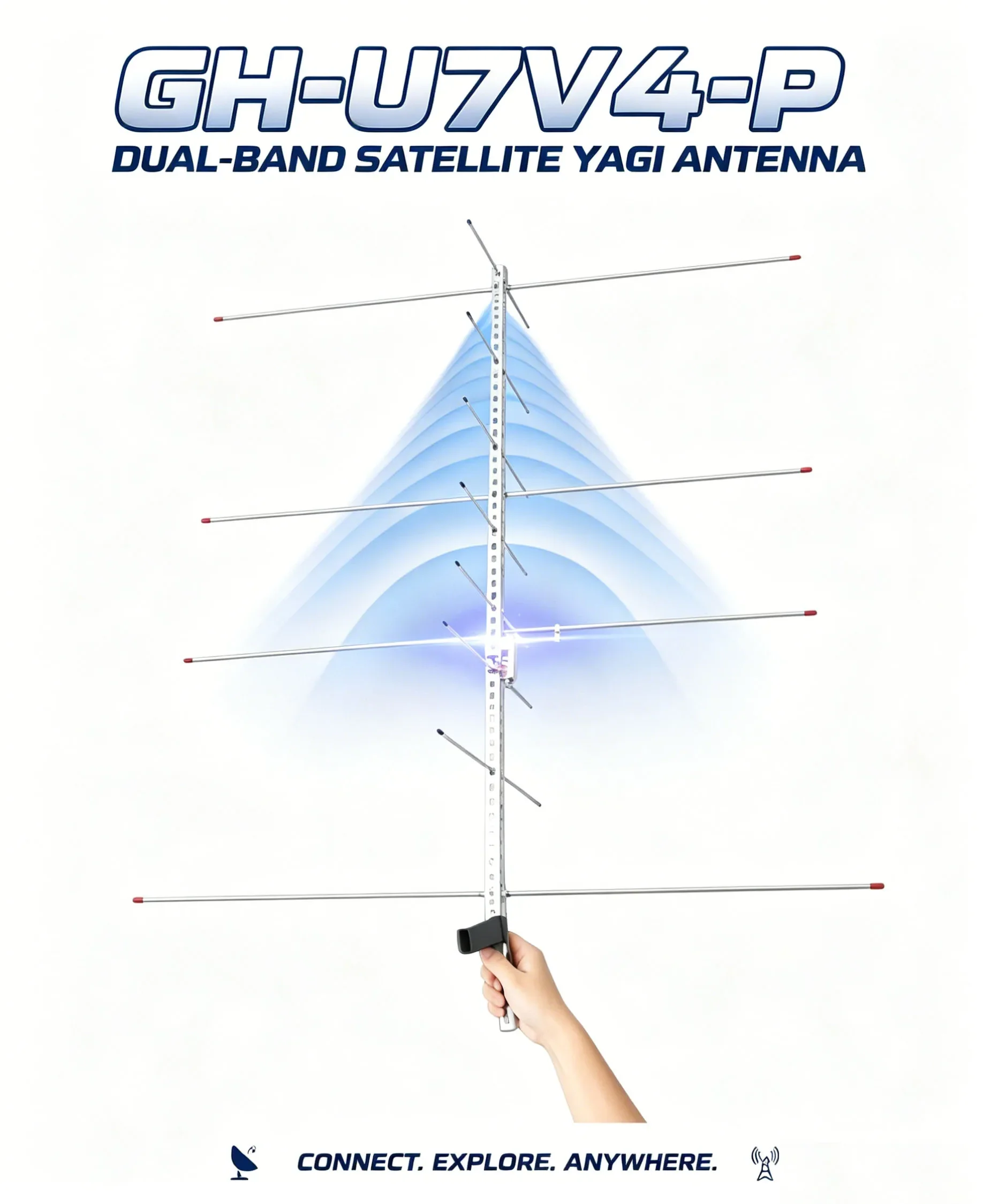 Antena Yagi doble banda VHF/UHF lista para montaje
