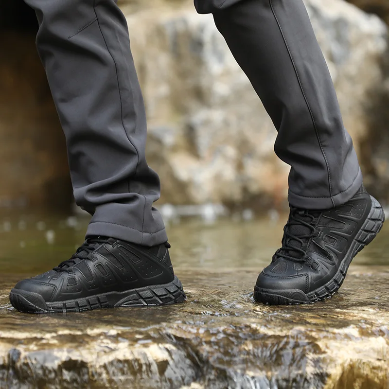 Botas tácticas impermeables cuero senderismo trekking hombre - imagen 3