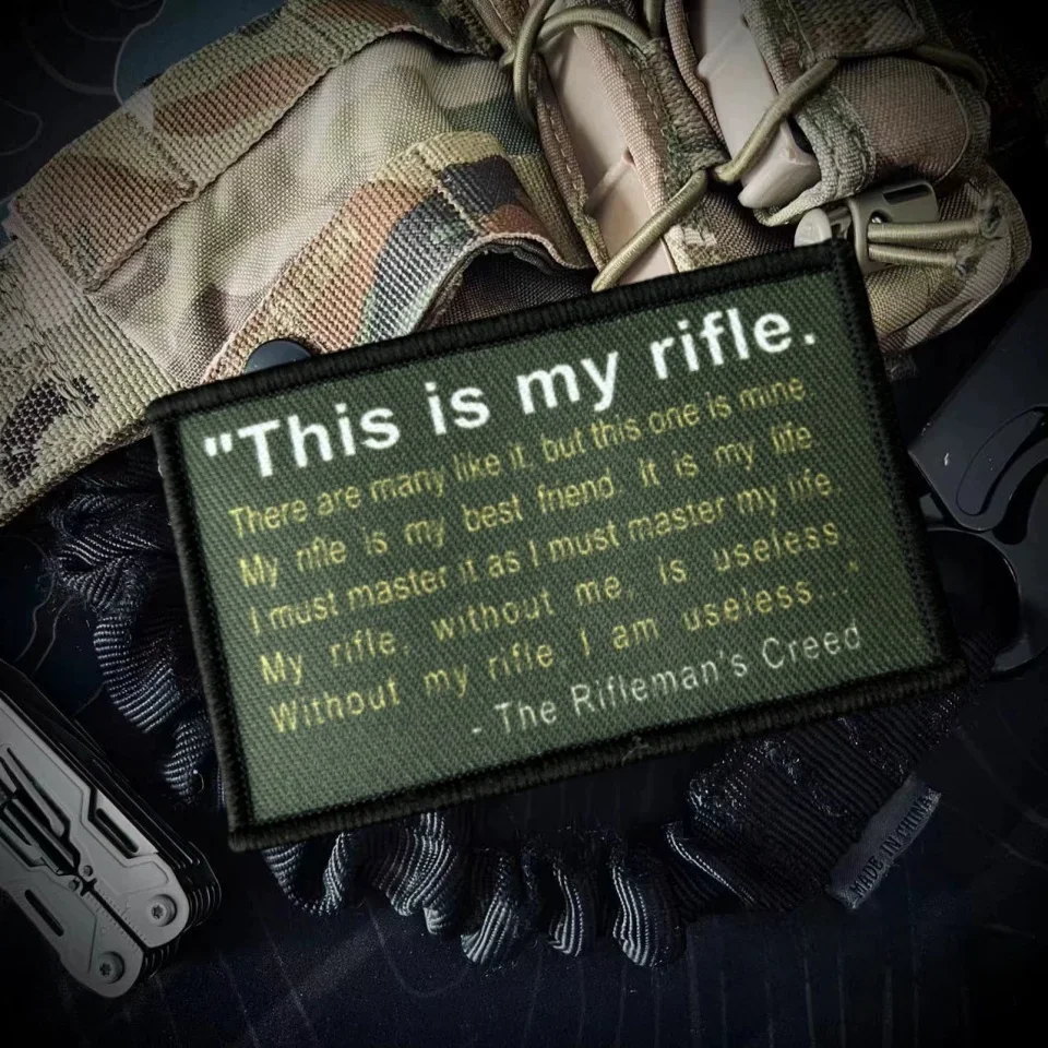 Parche táctico The Rifleman’s Creed con velcro y brazalete USA - imagen 5