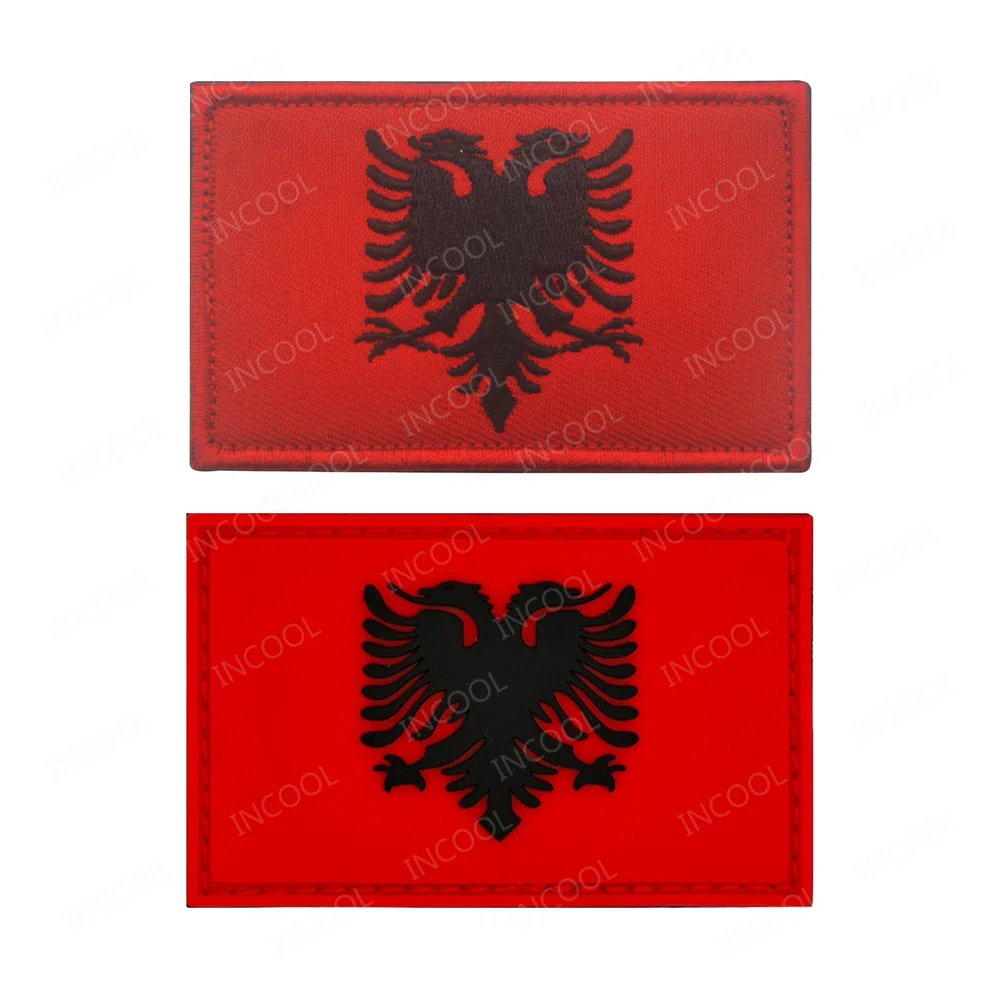 Parche PVC bandera Albania para mochila táctica - Resistente - imagen 2