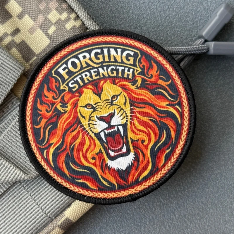 Parche táctico león moral, gancho y bucle para ropa o mochila - imagen 3