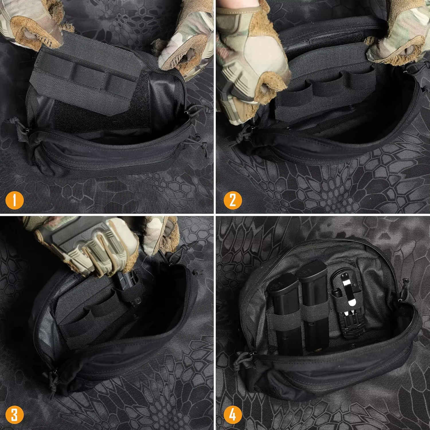 Panel MOLLE táctico con inserción elástica para bolsas - imagen 2