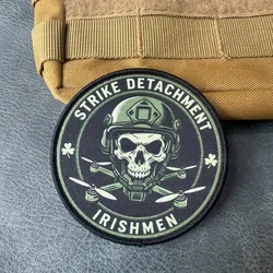 Parche táctico velcro calavera dron FPV soldado trébol para chaquetas
