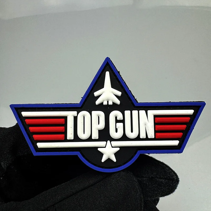 Parche táctico PVC 3D Top Gun luminoso nocturno para mochila - imagen 2