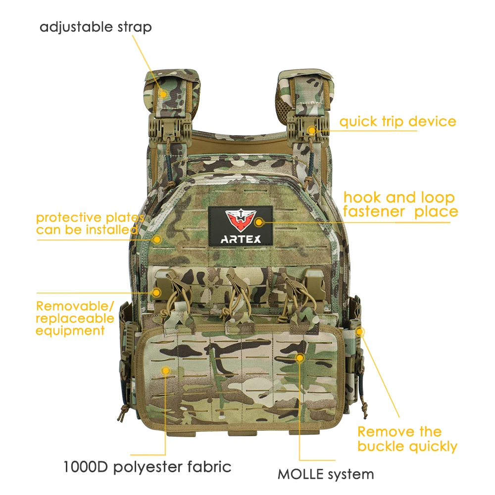 Artex chaleco táctico MOLLE impermeable ligero portaplacas outdoor - imagen 3