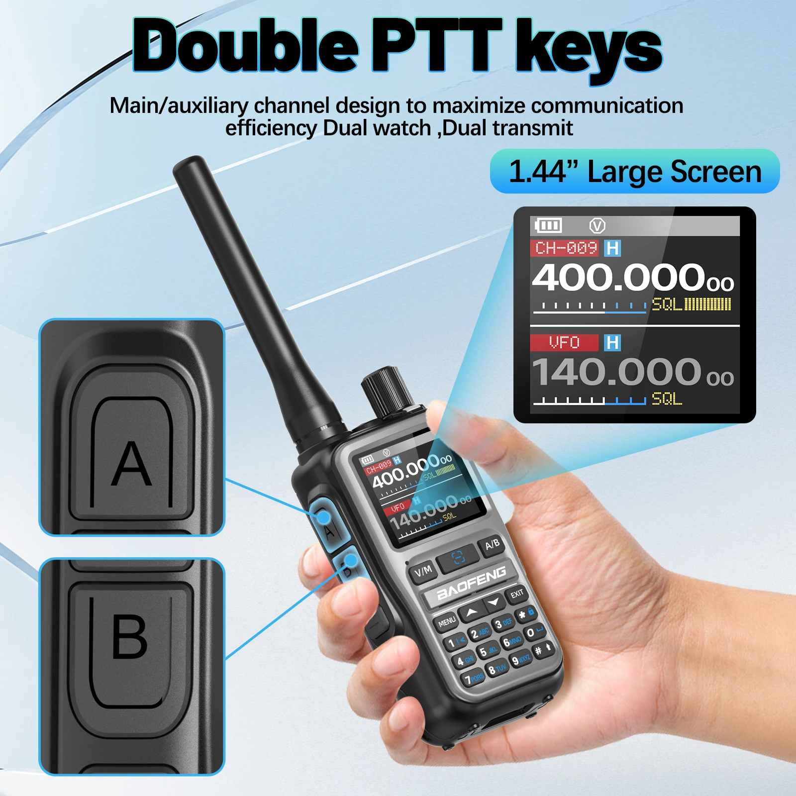 Baofeng UV-5R Mini walkie talkie táctico banda dual Bluetooth - imagen 3