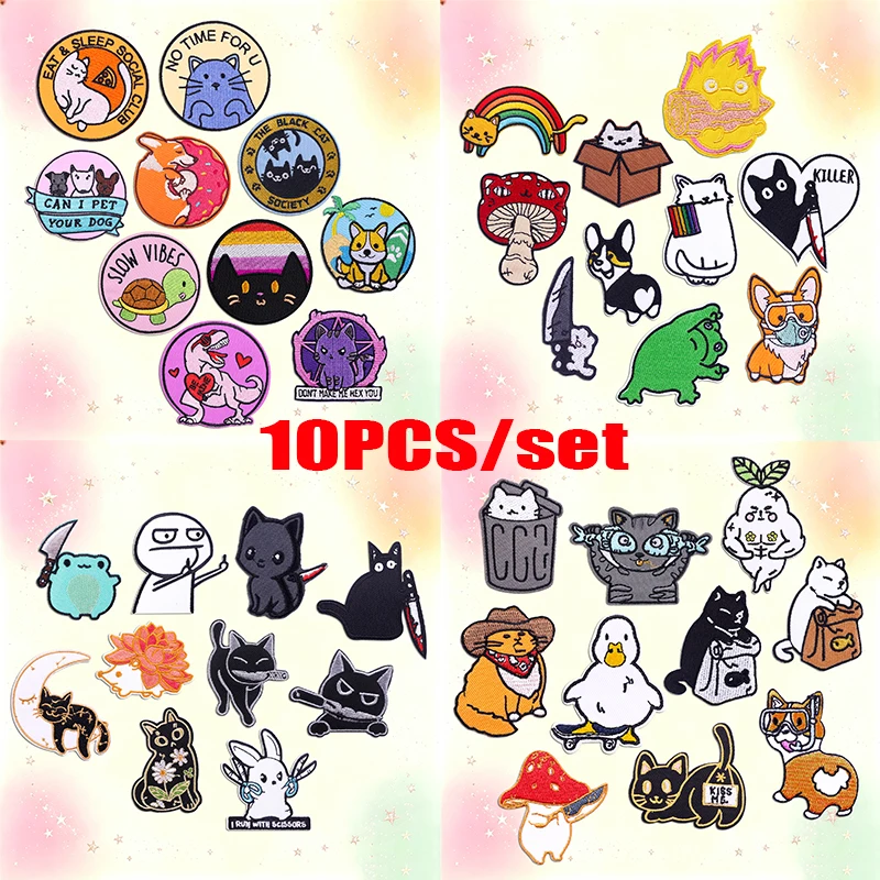 Parches termoadhesivos bordados gato rana pato – para coser o planchar - imagen 3