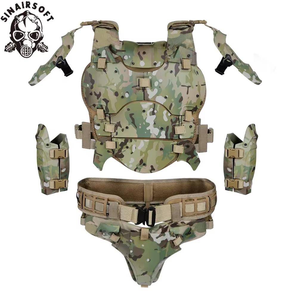 Chaleco táctico paintball protecciones extraíbles codera peto