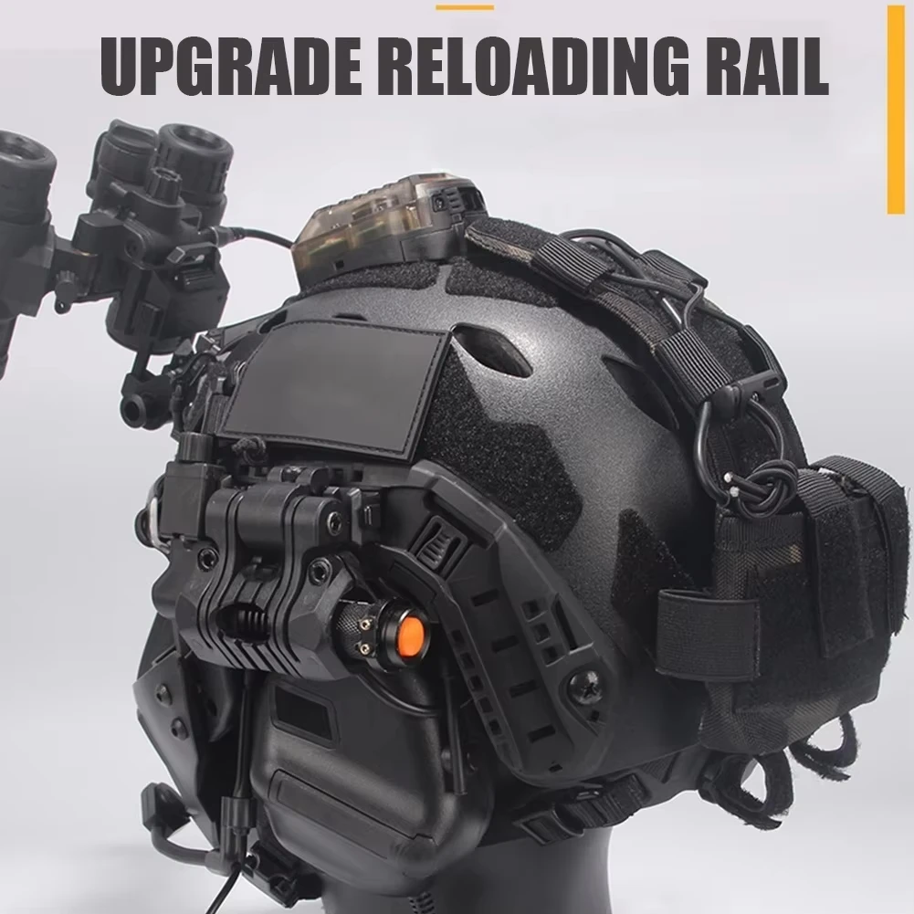 Casco táctico rápido con auriculares, protección facial y NVG - imagen 4