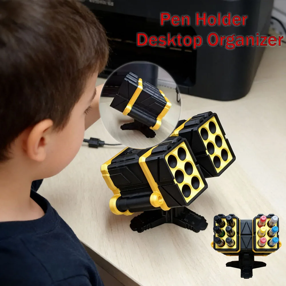 Organizador de escritorio 3D impreso en PLA, portalápices mecánico - imagen 3