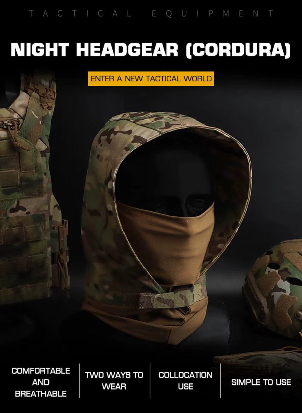 Mascara camuflaje CP en uso