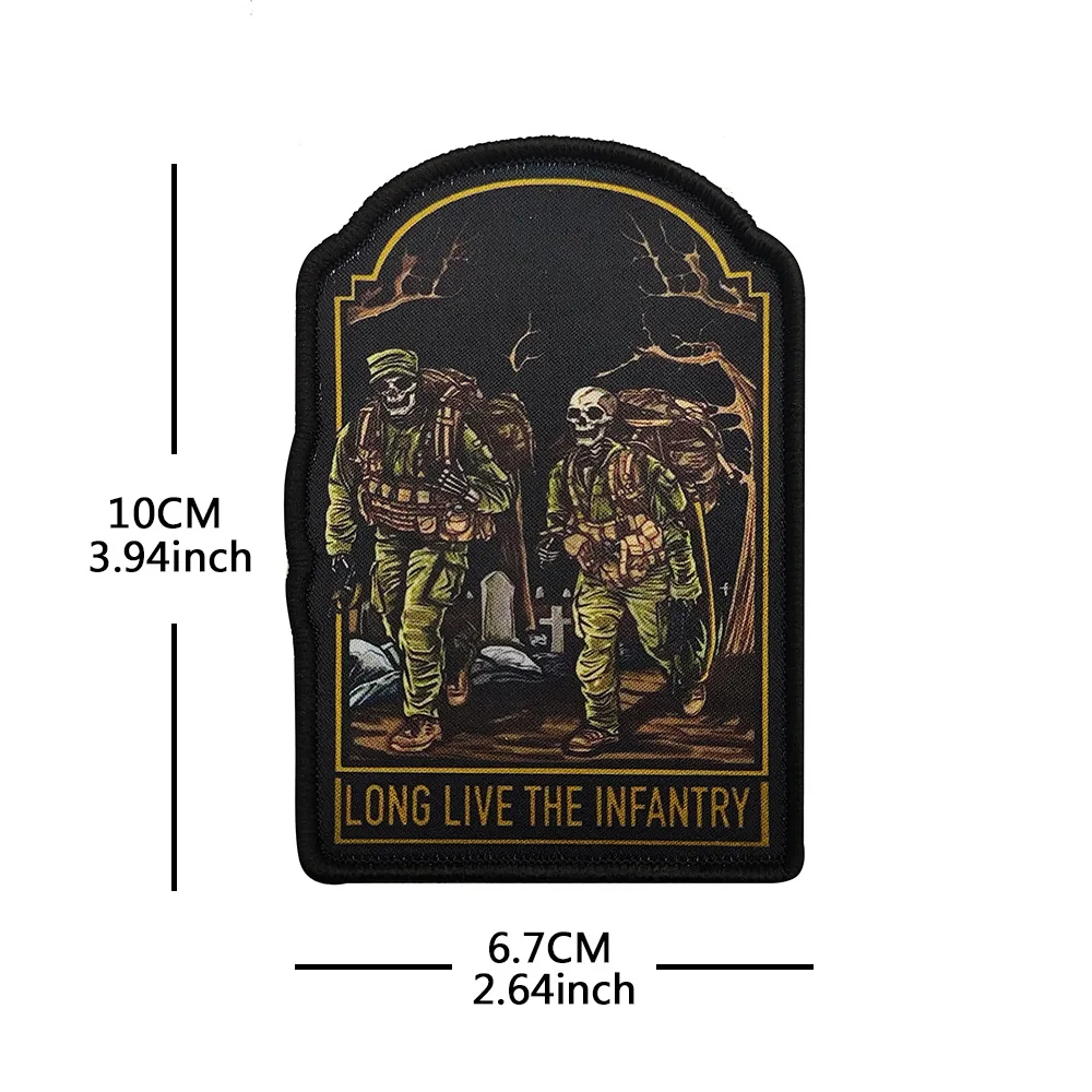 Parche bordado calavera infantería militar - imagen 5