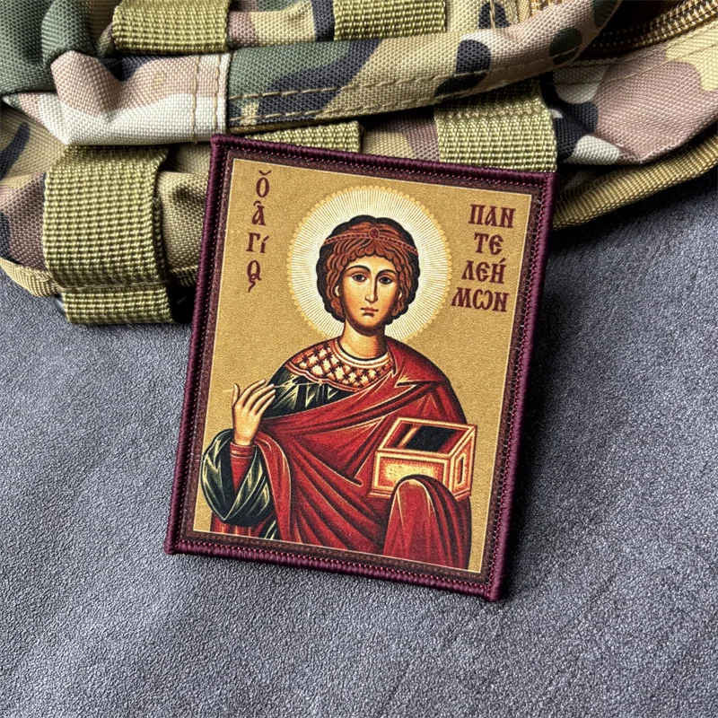 Parche táctico velcro Jesús y Virgen María impreso para mochila - imagen 4