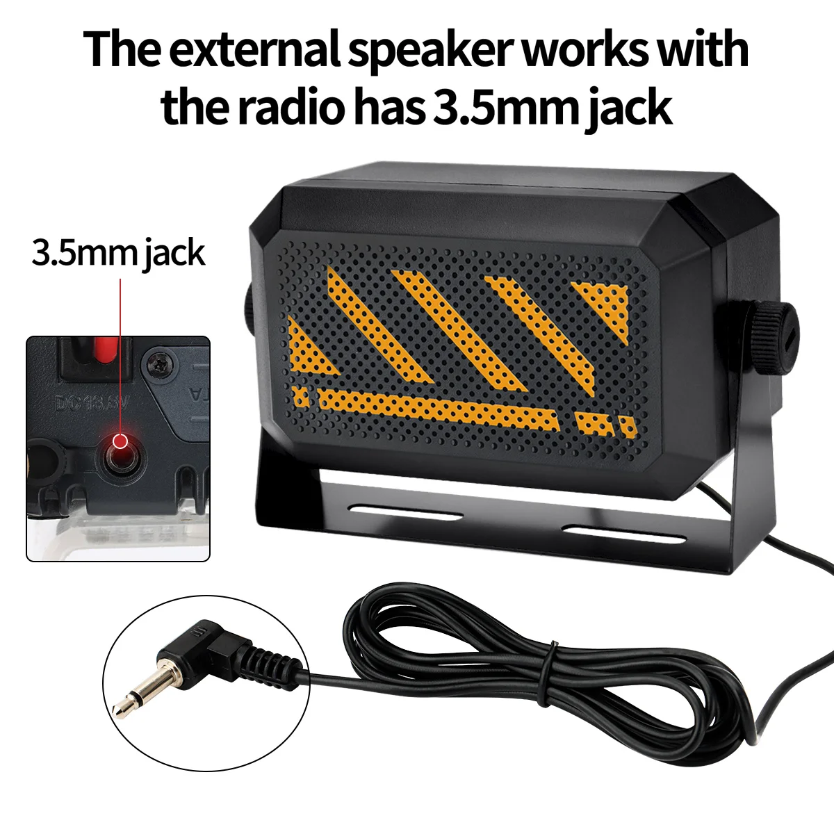 ABBREE Altavoz para radio móvil externo con jack - imagen 3