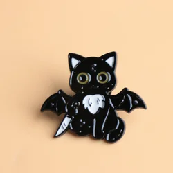 Pin gatito negro Halloween – broche para niños y amigos