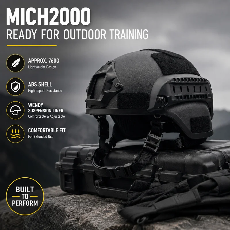 Casco MICH 2000 para airsoft con rieles y montaje frontal - imagen 3