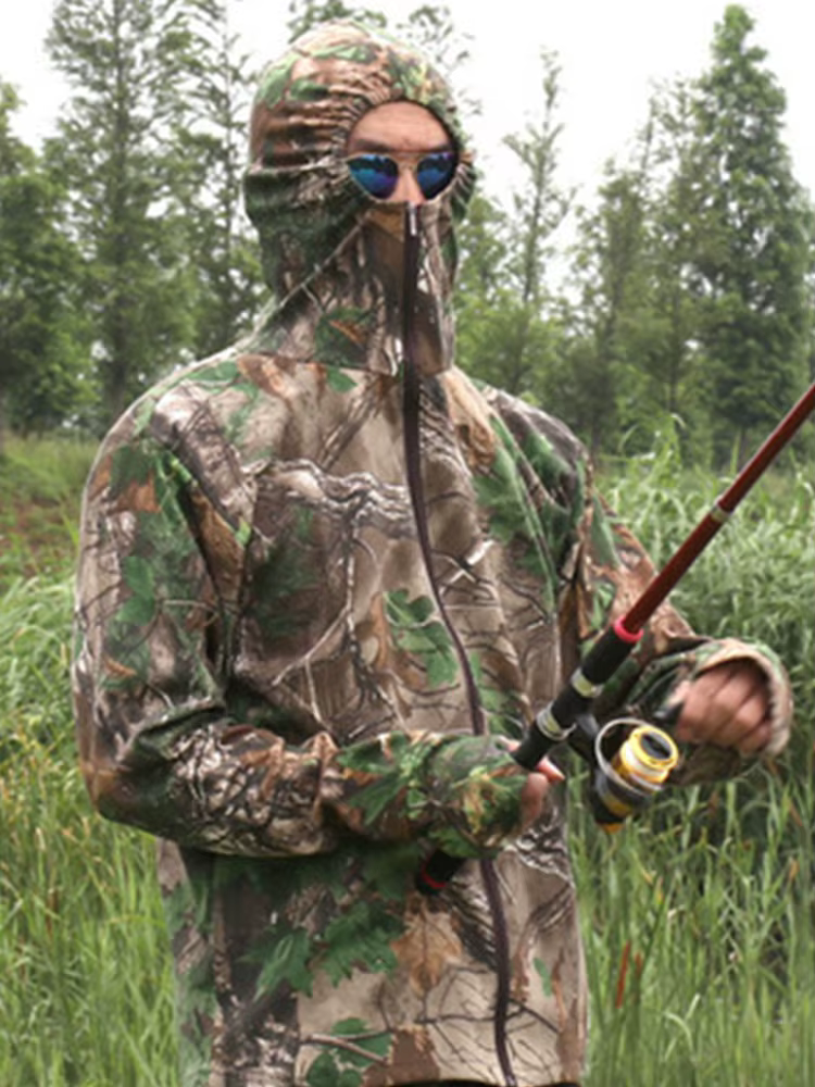 Chaqueta de pesca algodón camuflaje transpirable con capucha hombre - imagen 2