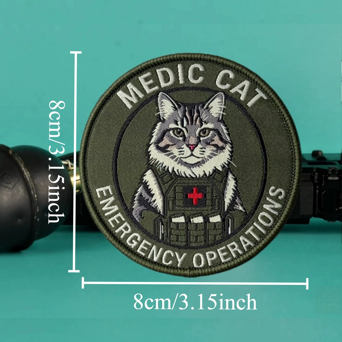 Parche táctico MEDIC CAT bordado moral con velcro para ropa militar - imagen 2