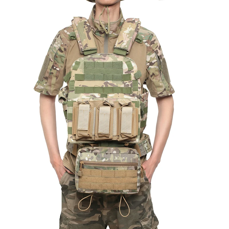 Correas MOLLE traseras y tiras de velcro frontales para parches