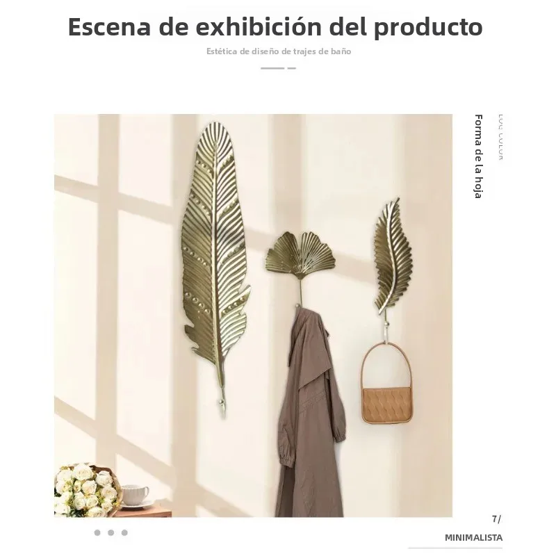 Gancho de pared de hierro ligero para abrigos y llaves