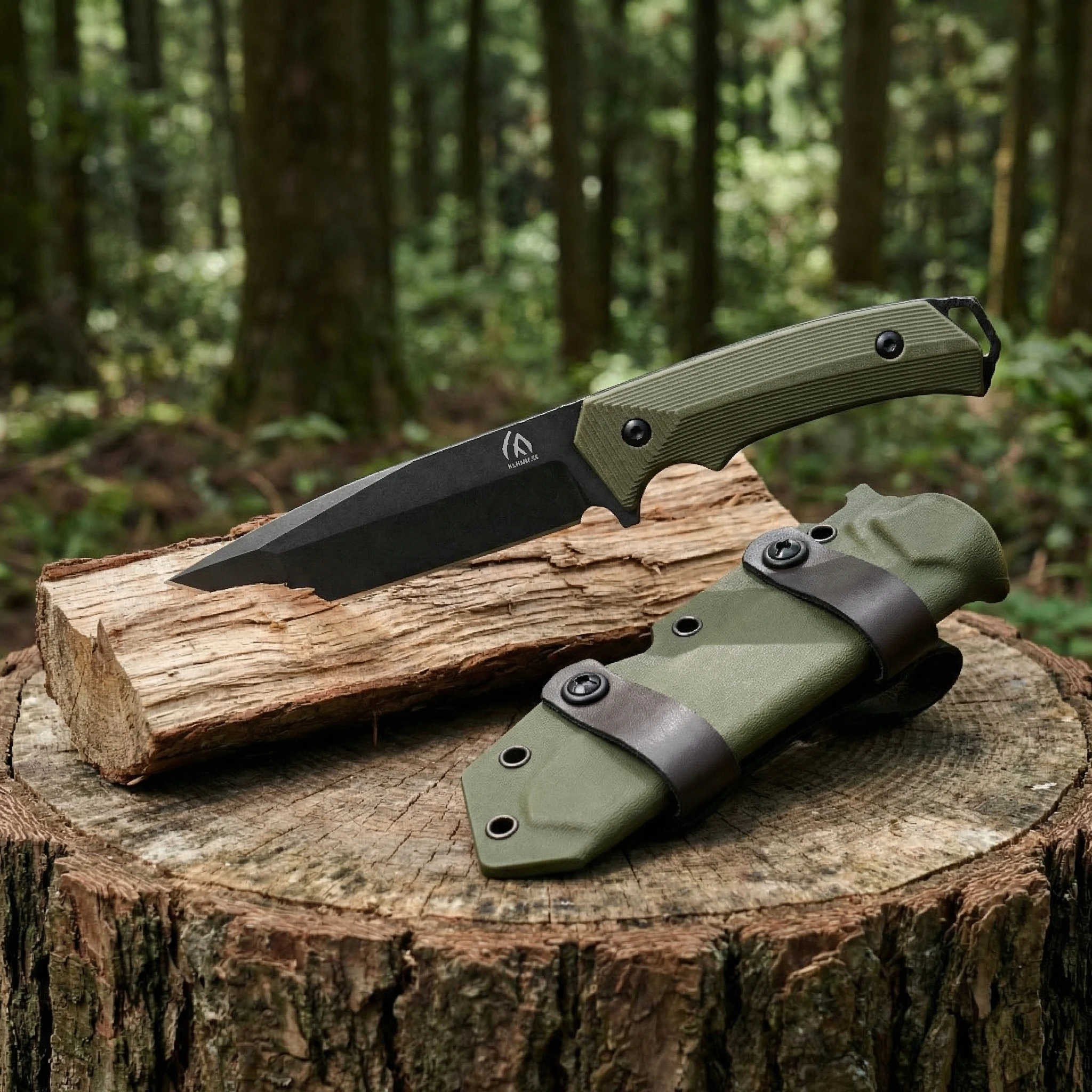 Cuchillo de hoja fija táctico para exteriores con mango G10 y funda - imagen 4