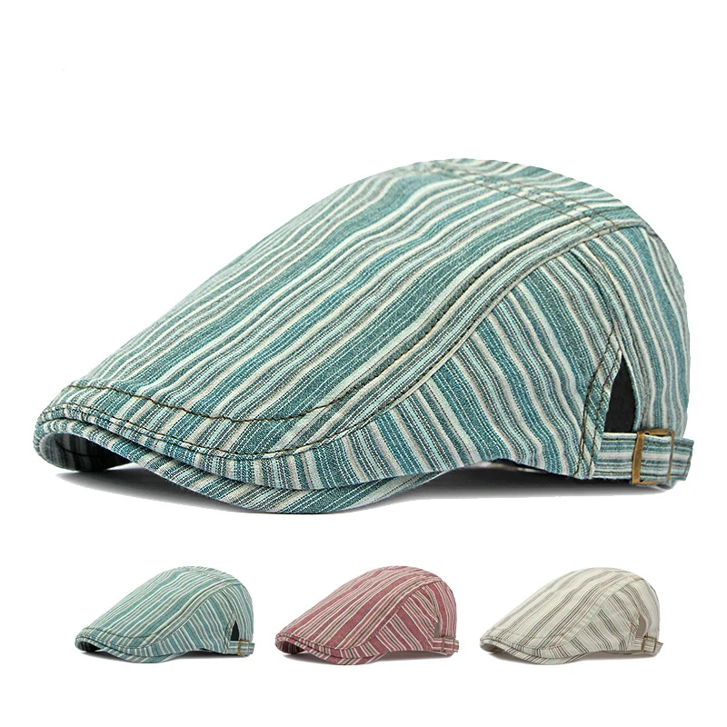 Gorra newsboy estilo Gatsby con visera y diseño espiga beige-verde - imagen 3