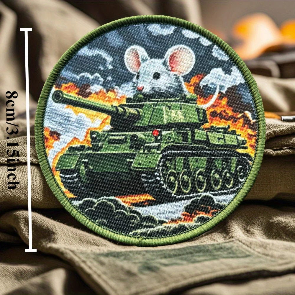 Parche ratón tanque – Velcro MOLLE para chaleco o mochila - imagen 4