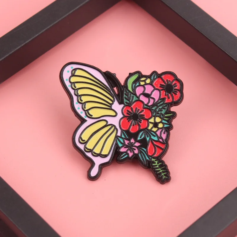 Flutter Bloom pin insignia mariposa pastel arcoíris con chupetes - imagen 2