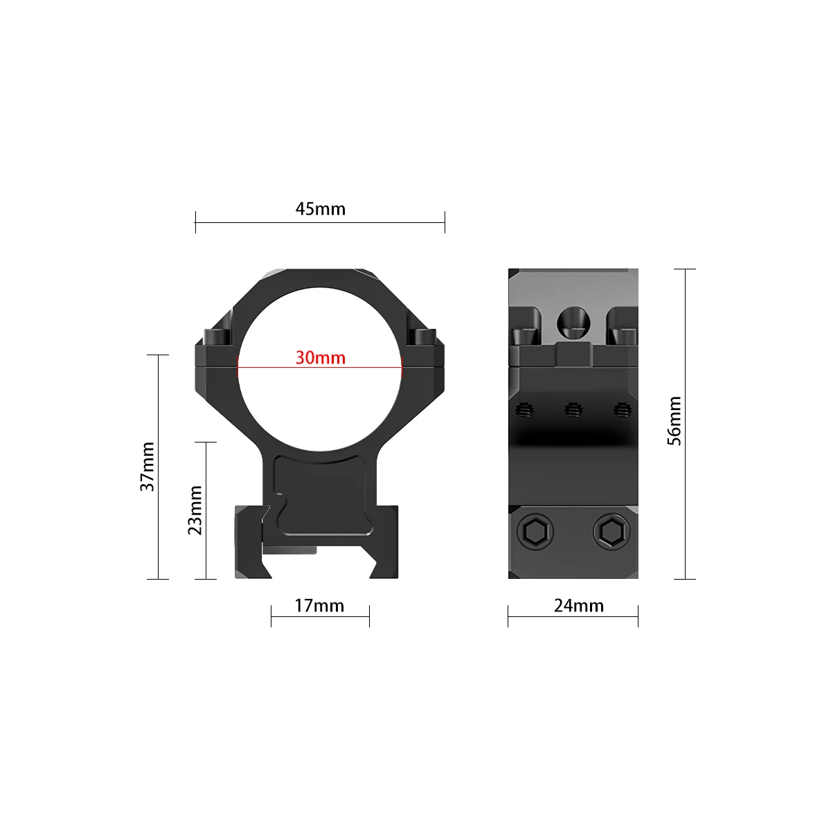 Montura de mira táctica SPINA OPTICS con nivel y Picatinny - imagen 4