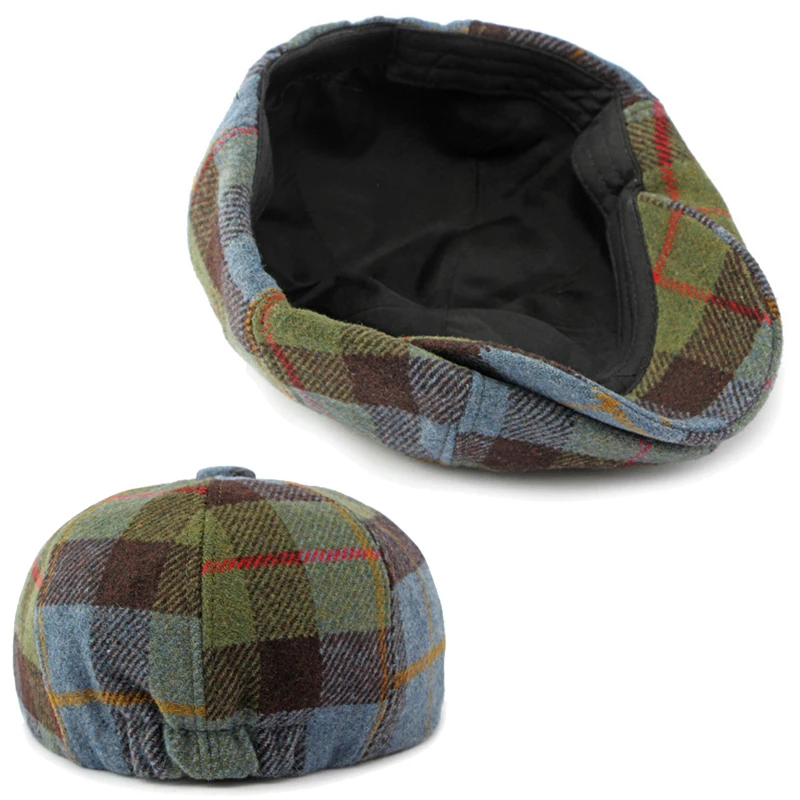 Gorra flat cap de cuadros octogonal estilo detective - imagen 5