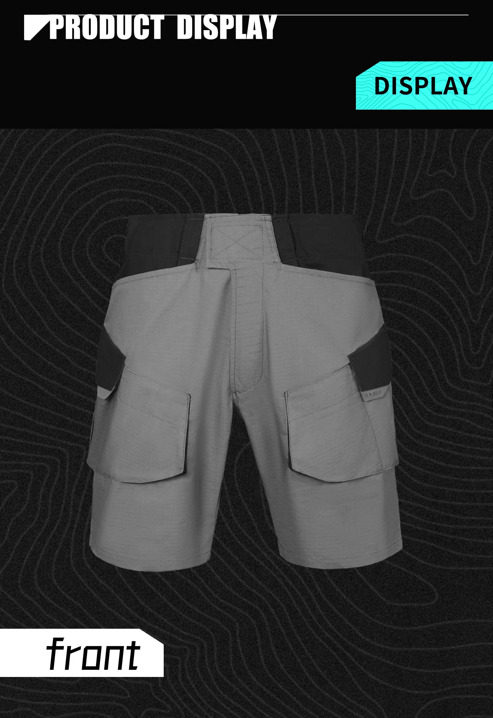 Vista de los pantalones cortos tácticos para uso exterior