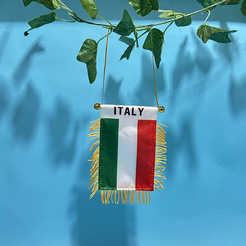 Bandera de Italia para coche, poliéster impresa por ambos lados - imagen 2