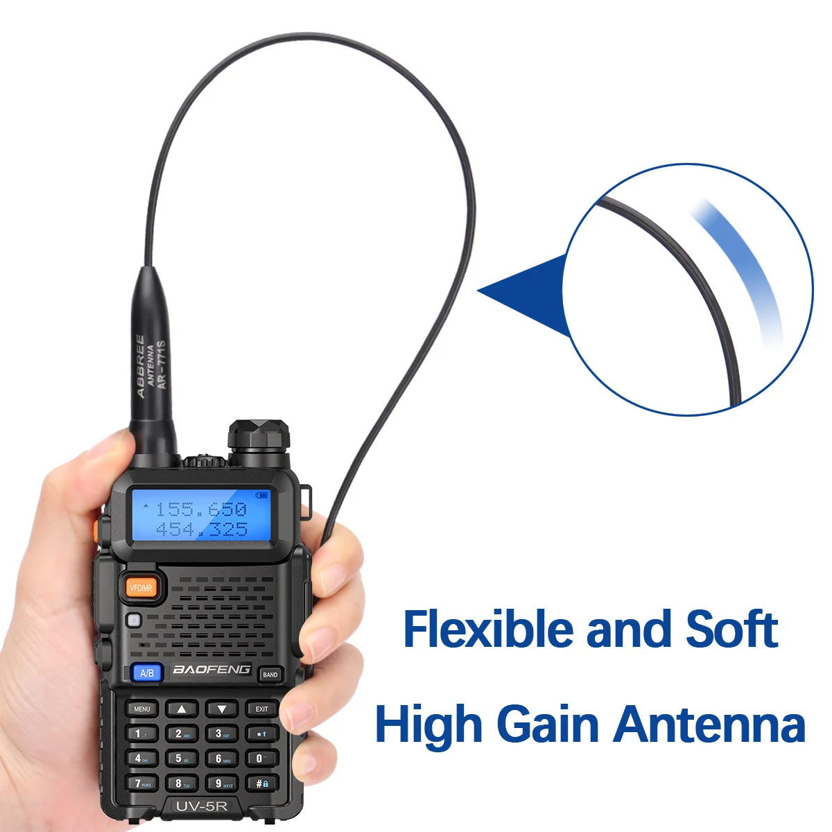 ABBREE AR-771S antena UHF VHF titanio para Baofeng Quansheng - imagen 4