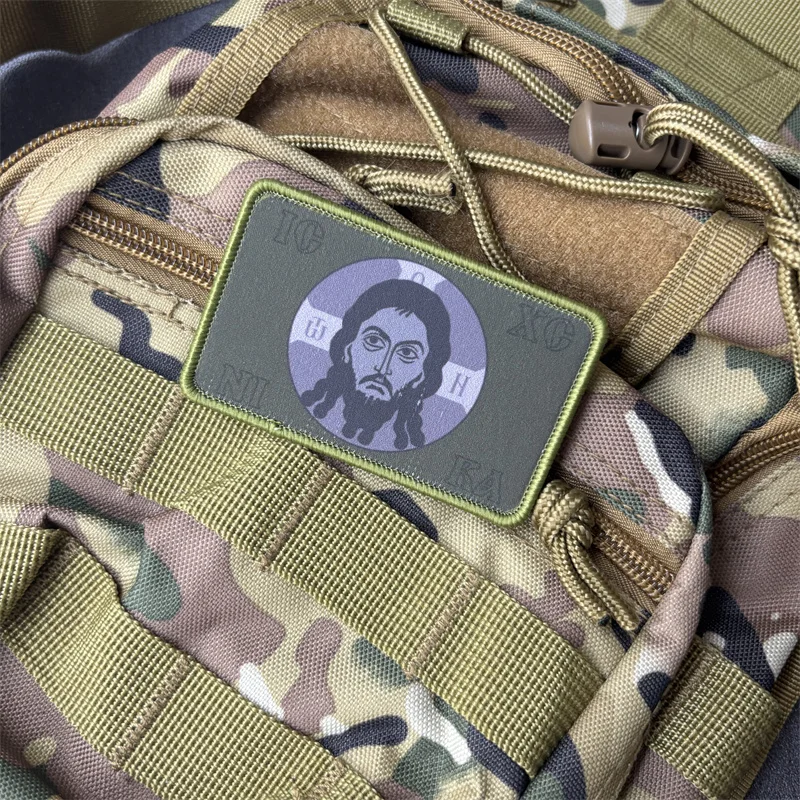 Parche táctico militar gancho y bucle Jesús para mochila