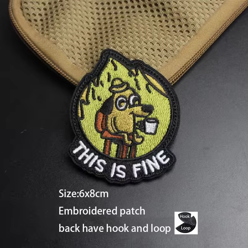 Parche táctico velcro perro meme para mochila o chaqueta - imagen 2