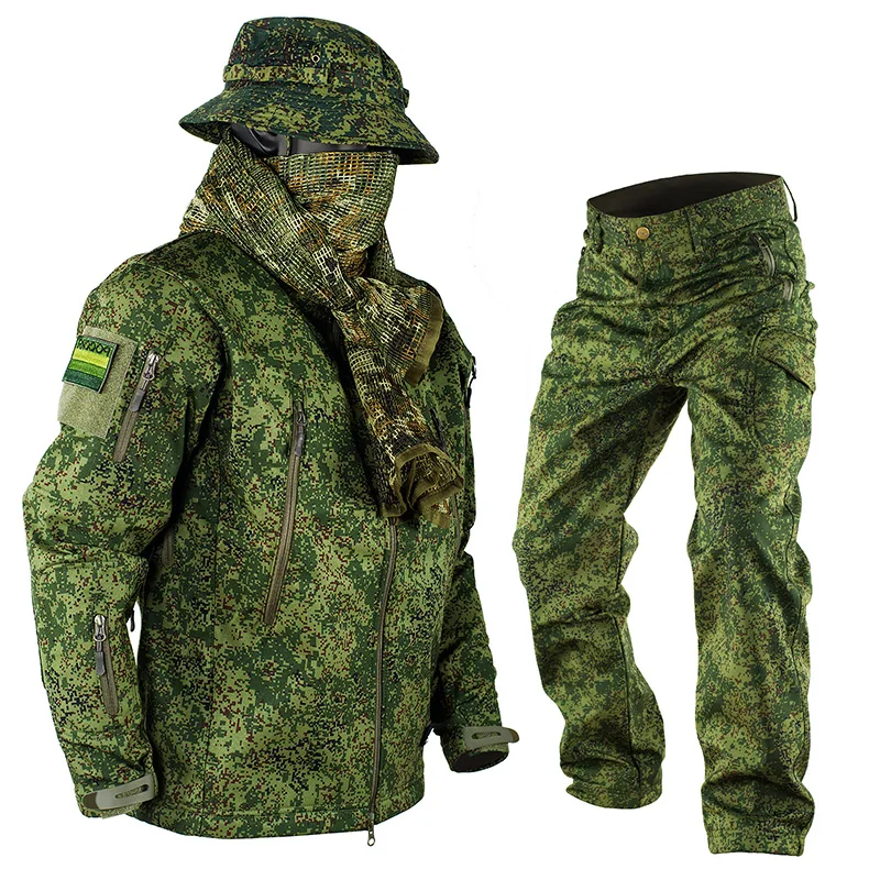 Uniforme táctico camuflaje ruso invierno cortaviento lana - imagen 5