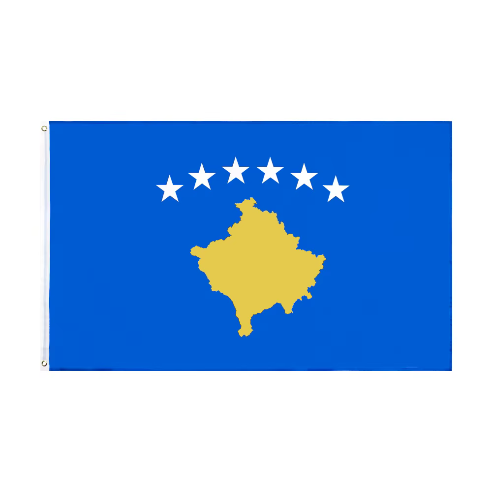 Bandera de Kosovo de frente