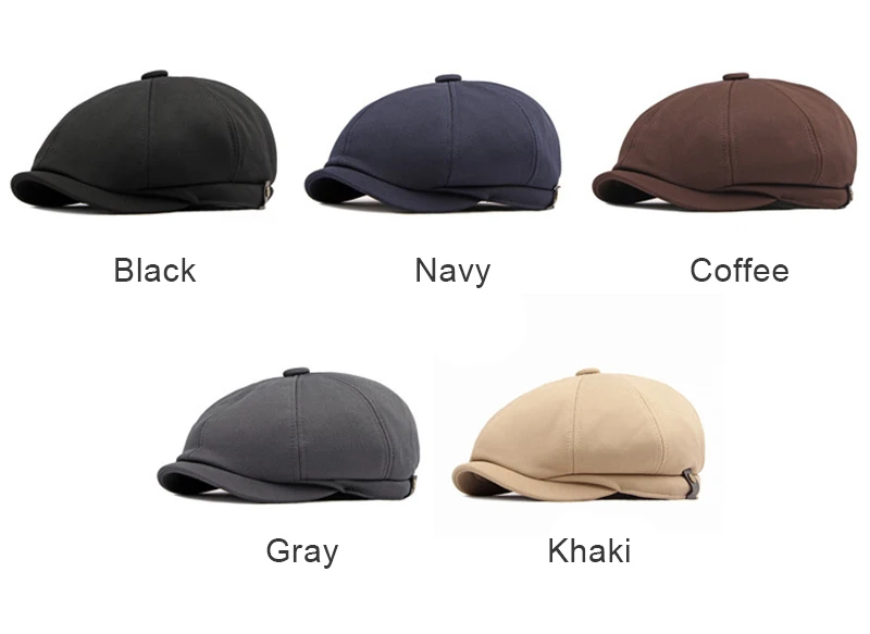 Gorra octogonal retro con visera estilo Newsboy