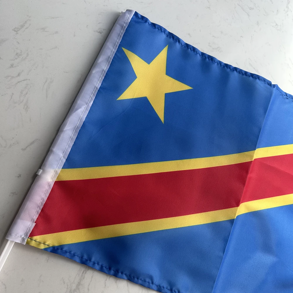 Bandera de ventana de la República del Congo con asta para coche - imagen 2