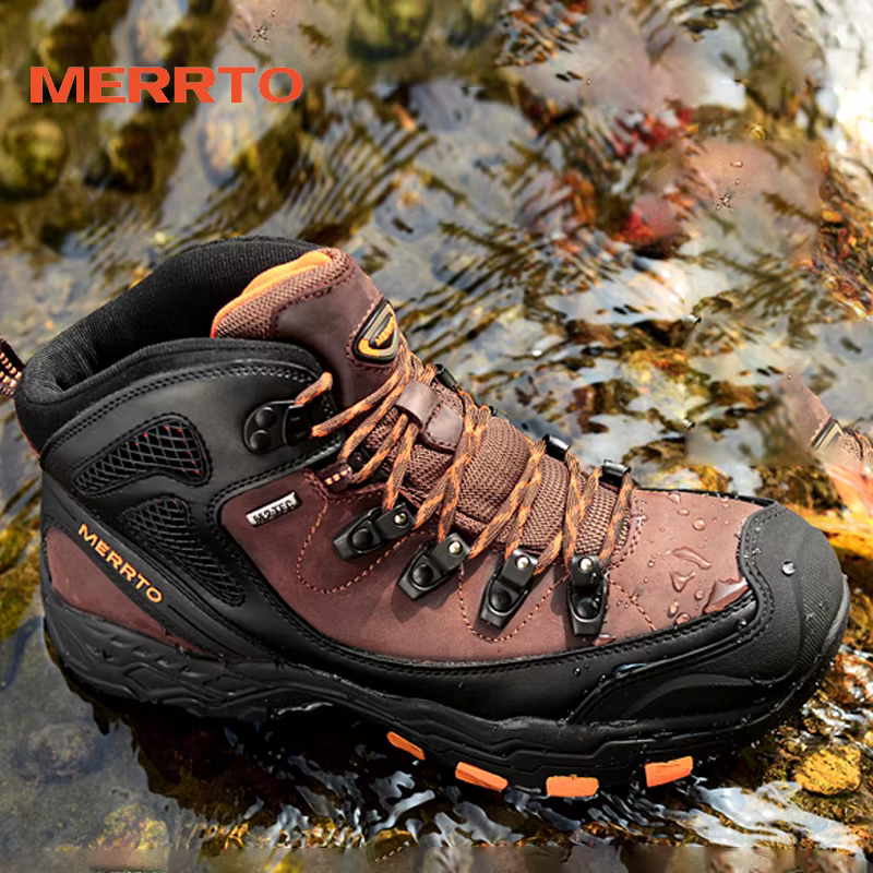 MERRTO botas tácticas piel vaca – Outdoor trekking senderismo hombre - imagen 3